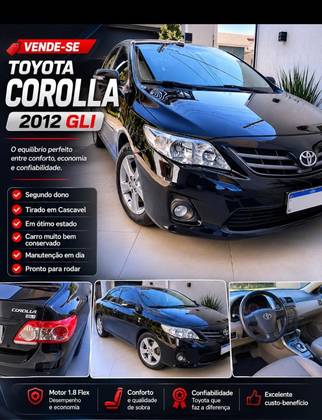 TOYOTA COROLLA 1.8 GLI 16V FLEX 4P AUTOMÁTICO TOYOTA COROLLA 1.8 GLI 16V FLEX 4P AUTOMÁTICO